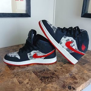 Nike Kids Black and Red High-Top Sneakers